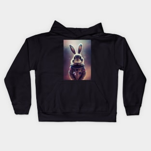 Bunny in space suit Kids Hoodie